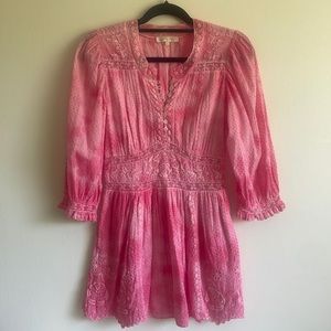 LoveShackFancy pink dye dress